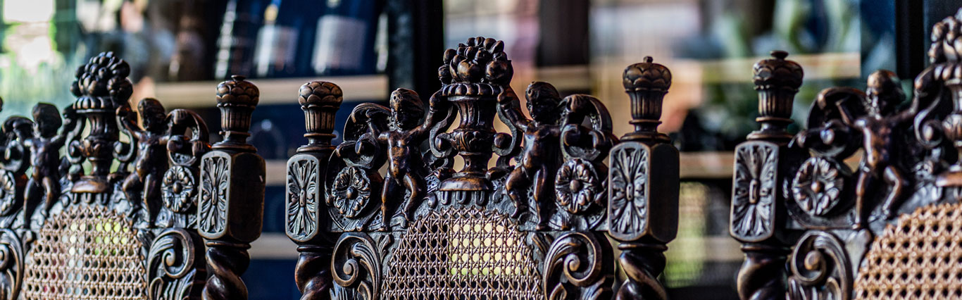 Close up of the Wine Room table chairs